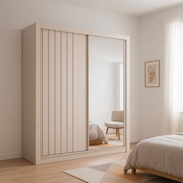 Imagem de Guarda Roupa Ripado 2 Portas 4 Gav com Espelho Urban Solare