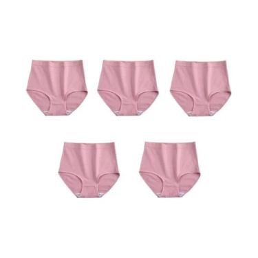 Imagem de Calcinhas De Algodão Femininas plus Size, 5 Peças, Sem Costura, Macias