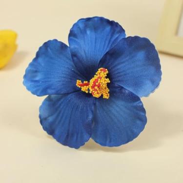 Imagem de Grampo de cabelo floral estilo férias acessório de cabelo feminino doce acessório de cabelo estilo boêmio grampo de cabelo fofo bico de pato (azul)