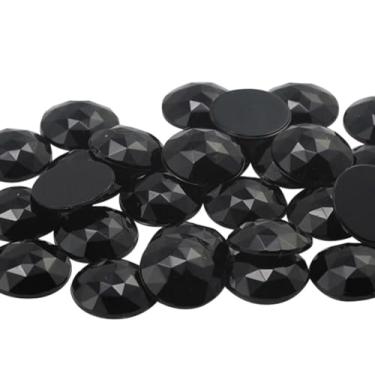 Imagem de KraftGenius Allstarco 11 mm Pedras de Plástico Redondas Redondas de Acrílico para Joias de Criação de Bijuterias Acessórios de Cosplay - 75 Peças, Black Jet .Jt, 75