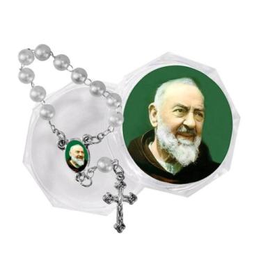 Imagem de 12 Mini Terços com Embalagem Italiana do Padre Pio - SJO Artigos Relig