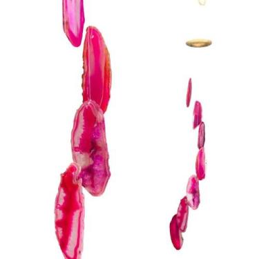 Imagem de Mensageiro Sino Dos Ventos Móbile Ágata Rosa 7 Pedras 01 - Equilíbrio 