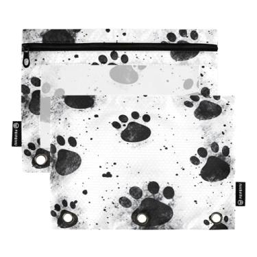 Imagem de Wassud Black Paw Prints Pacote com 2 Pastas de Fichário Pastas de Bolso com 3 Furos, Pasta Organizadora de Fichários para Casa, Escritório