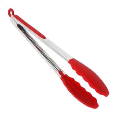 Imagem de Pegador De Inox Para Carne Churrasco Salada Cozinha 26CM E 33CM(26CM VERMELHO)