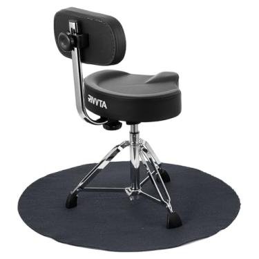 Imagem de PATIKIL Tapete de cadeira de escritório de 100 cm, tapete redondo para cadeira de mesa, protetor de piso rígido, antiderrapante, tecido de poliéster para computador, cadeiras giratórias, tapetes de