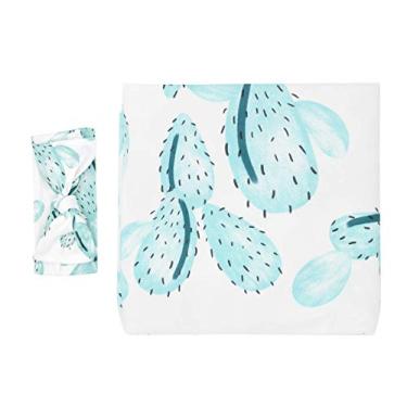 Imagem de CUOFYUNL Conjunto de faixa para cabeça de cobertor para recém-nascido infantil macio para receber acessórios de cobertor (80 * 80)