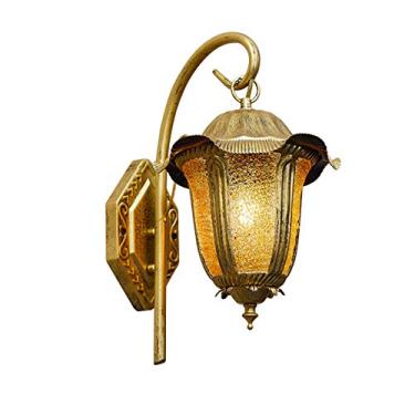 Imagem de Arandela de parede estilo boêmio marroquino em ferro com cúpula de vidro, ideal para sala de estar, quarto, corredor e varanda, soquete E27.