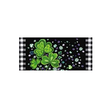 Imagem de Evergreen Flag Shamrocks Buffalo Plaid Sassafras Switch Mat 22" x 10"