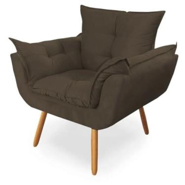 Imagem de POLTRONA OPALA PÉ PALITO 01 LUGAR MARROM HOME DECORAÇÕES