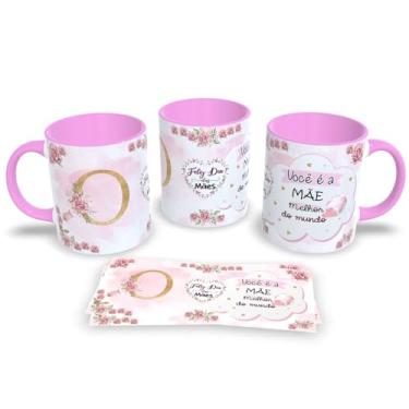 Imagem de Caneca de Porcelana Com Alça e Interior Rosa Estampa Alfabeto das Mães (O)