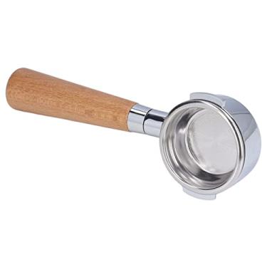 Imagem de Cryfokt Portafilter Sem Fundo Filtragem Ultrafina Suporte de Portafilter Profissional para Expobar, Alça de Aço Inoxidável Design Ergonômico, Cor de Madeira 10,1 Onças Substituição Perfeita para (58