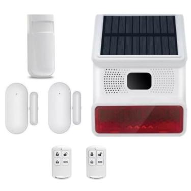 Imagem de Sistema de alarme de segurança doméstica sem fio solar, recarregável, casa, garagem, galpão, alarme