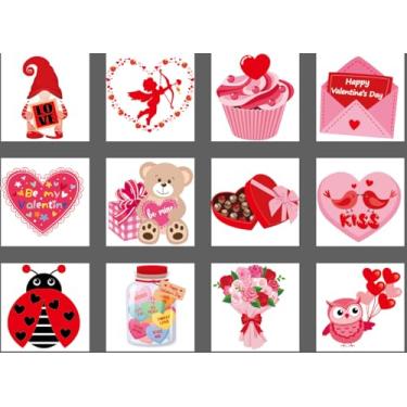 Imagem de DTOFOOT Conjunto de 24 kits de artesanato para o dia dos namorados, colares de contas de dia dos namorados vermelho e rosa coração chocolate Ludy Bugs artesanato presentes sala de aula suprimentos de