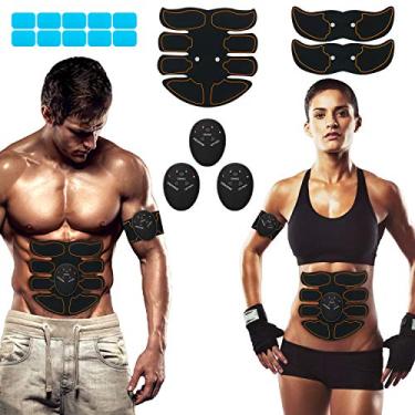 Imagem de SPORTLIMIT Estimulador muscular eletrônico, estimulador abdominal, treino de tonificação abdominal para abdômen/braço/perna, equipamento de treino para homens e mulheres, 12 almofadas de gel grátis