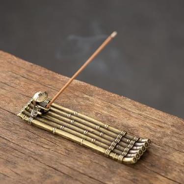 Imagem de Suporte de incenso para jangada de pescador, queimador em bastão de liga com apanhador de cinzas, suporte de incenso de metal para meditação, sala de chá, decoração de casa zen, aromaterapia