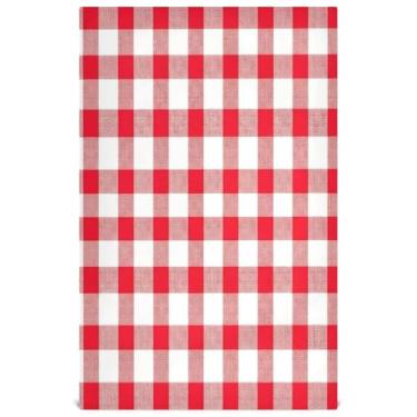 Imagem de Joisal Conjunto de toalhas de prato de cozinha xadrez vermelho e branco clássico toalhas de chá decorativas toalhas de prato fofas reutilizáveis absorventes 45 x 71 cm, 6 pacotes