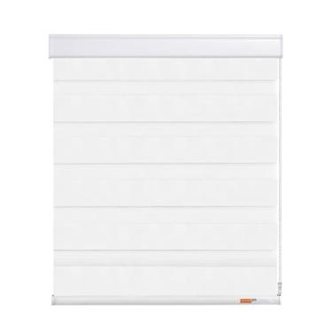 Imagem de GHV Persianas Zebra com fio para janelas blackout de camada dupla privacidade para casa e escritório (branco, 91 cm (L) x 183 cm (A))