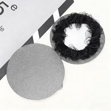 Imagem de Conjunto de 5 peças de rede estilo renda para dança Updo Hold com design de malha respirável preto invisível
