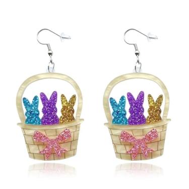 Imagem de Zhang shine Brincos fofos de acrílico de madeira, coelhinho, coelhinho, leopardo, vintage, discoteca, rosa, cowgirl howdy, coelho, brincos pendentes para mulheres, meninas, joias de presente,