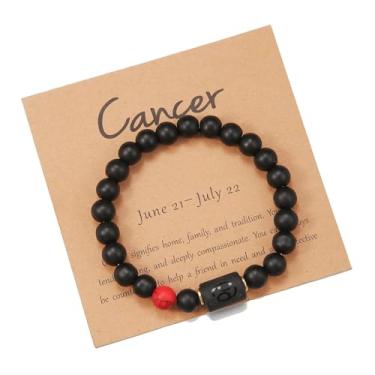 Imagem de Pulseiras femininas do zodíaco, 12 constelações, contas de cristal de cura, presentes de aniversário do zodíaco, horóscopo, presentes de amizade espiritual, Medium, Latão, Sem Pedra Preciosa