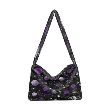 Imagem de Bolsa de ombro feminina floral e girassol, bolsa de livro, bolsas de ombro de outono para mulheres, Preto com uma constelação - 3, One Size