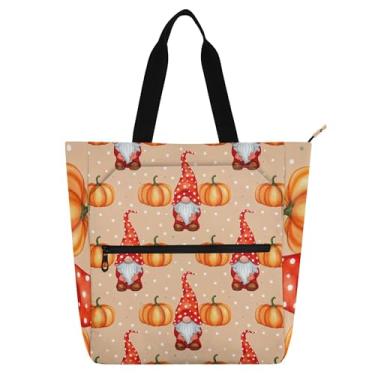 Imagem de Gnomos Bolinhas de Abóbora Vermelha Bolinhas Bolsas de Trabalho para Mulheres Sacolas de Lona Bolsas de Tecido Faculdade Escola Utilitário Escritório Livros Presentes Amantes