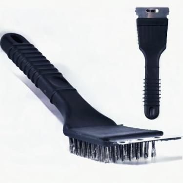 Imagem de Escova de AçO，Limpa Grelha，Conjunto de Dois，Escova e Raspador Combinados，Cerdas de AçO InoxidáVel，Adequado para Limpar Churrasqueiras