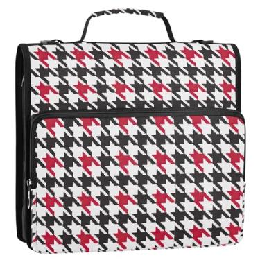 Imagem de Fichário vermelho e preto - organizador escolar com alça