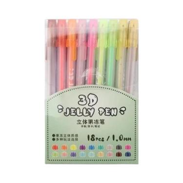 Imagem de Canetas Gel Retráteis 3D Com Glitter Em Cores Sortidas Para Escrita, D