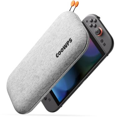 Imagem de COOWPS Capa Switch 2 para Nintendo Switch 2 (2025), feltro inodoro, portátil, proteção total, forro macio, capa de transporte com 8 interruptores e 2 compartimentos para cartões de jogos, para