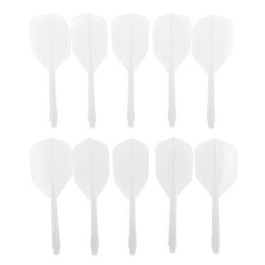 Imagem de Eixo de dardo integrado e conjunto de voos branco pacote com dez para desempenho de arremesso leve e estável
