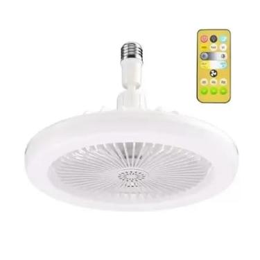 Imagem de Lâmpada LED Ventilador de Teto E27 30W Ajustável com Controle Remoto Bivolt – Cor Sortida