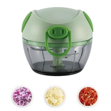 Imagem de Processador de Alimentos Manual para Vegetais Triturador Alho com Corda Portátil Cortador Cebola Legumes Gengibre Frutas Nozes Ervas
