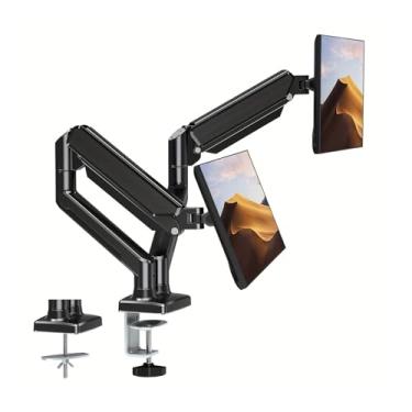 Imagem de BEGWVDJTP Suporte de montagem para monitor de mesa extensível (preto, 2 braços)