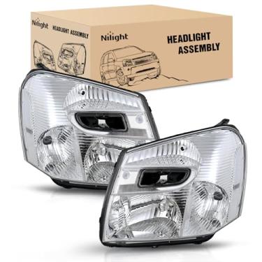 Imagem de Nilight Conjunto de farol compatível com Chevy Equinox SUV OE 2005 2006 2007 2008 2009 Faróis de substituição estilo original cromado refletor transparente do lado do passageiro e do motorista
