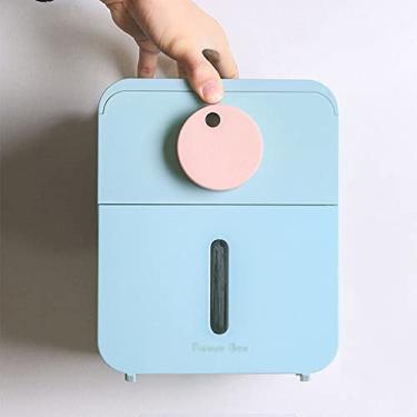 Imagem de Caixa dispensadora de lenços de papel multifuncional caixa de papel toalha organizador criativo escritório cozinha caixa de armazenamento de papel higiênico suporte de caixa de lenços (cor: C) (B)