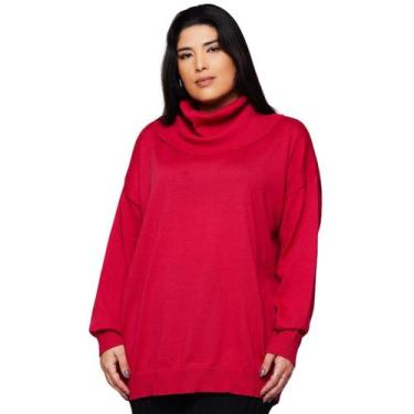 Imagem de Blusa de tricot Feminina Plus size manga longa gola boba M2-416B - Ral