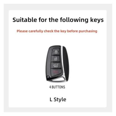 Imagem de Capa de chave de carro em liga de zinco compatível com Hyundai SantaFe/Equus/Azera/Genesis L110/Grand Grandeur/HG/Ix45/Elantra/Accent(Orange)