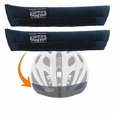 Imagem de Capacete de moto com busto de suor – evita gotejamento de suor, mantém você mais fresco, conforto premium, integração simples do capacete e remoção rápida para lavagem. Mountain Biking, Road Biking ou qualquer ciclismo., Azul marinho, 2 Count