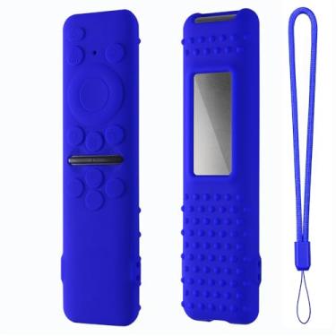 Imagem de Capa compatível com Samsung BN59-01432, capa de controle remoto, capa protetora de silicone à prova de choque antiderrapante, capa protetora (azul)