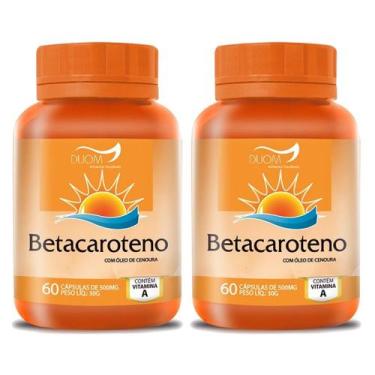 Imagem de Betacaroteno 60cps de 250mg Duom  Kit 2 Frascos