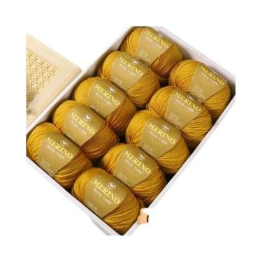 Imagem de Fio De Lã De Alpaca 500g 10 Meadas Médio-Fino 212 Para Tricô De Suéter