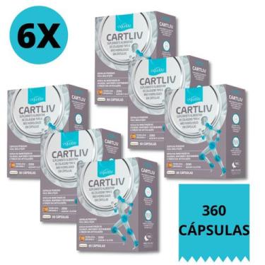 Imagem de Cartliv Com 60 Cápsulas Kit Com 6 Unidades Colágeno Não Hidrolisado Ti