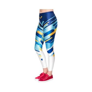 Imagem de Calças De Yoga Florais De Cintura Alta Para Mulheres Leggings Esportiv