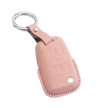 Imagem de Capa de couro para chave de carro, capa up keyless fob compatível com vw beetle caddy eos golf jetta polo scirocco tiguan touran(D1)