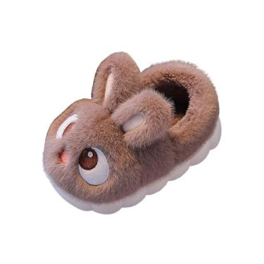 Imagem de Pantufas femininas versáteis e fofas com forro de lã e sola grossa, modernas, para outono e inverno, Café, 35