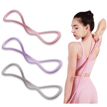 Imagem de gymfrog Figura 8 faixas de resistência para mulheres, faixas de exercício com alças antiderrapantes para treino de ombro, costas e braços - academia em casa, ioga e fisioterapia - tonificação