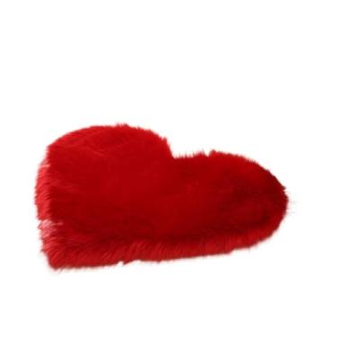 Imagem de Tapete na sala de estar tapetes grandes de pelúcia em forma de coração antiderrapante quarto moderno tapete decoração de quarto (vermelho, 60 x 70 cm)