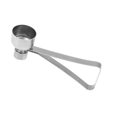 Imagem de Luqeeg Biscoito Abridor de Casca de Ovo de Aço Inoxidável Durável para Ovos Crus e Cozidos, Fácil de Limpar, Alças Antiderrapantes, 1 Peça para Entusiastas de Culinária (Pequeno: Aprox.