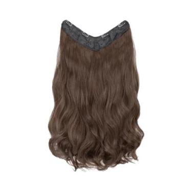 Imagem de Extensões De Cabelo Sintético Longas E Cacheadas De 22 Polegadas Com 4